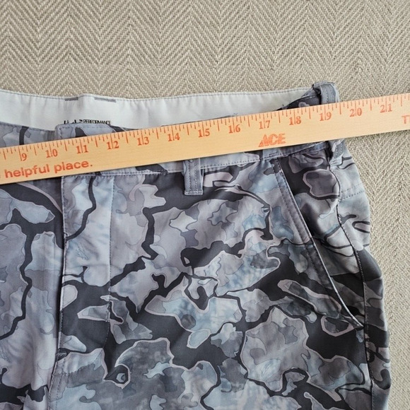 Camo Blue and Gray Men's Flat Front Shorts - Picture 5 of 13